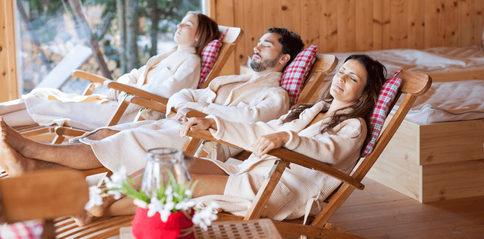 family relaxing in a wellness resort